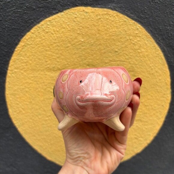 Pink Fish Mini Planter Pot | Tropical Shaped Fish Pot | 5" x 3" - Picture 4 of 11